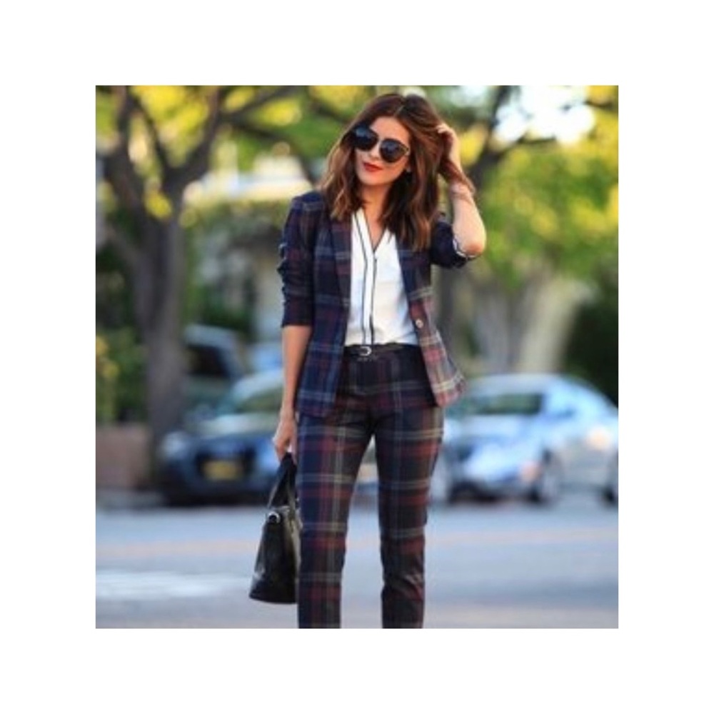 Classy Plaid Blazer by Express Workwear or Casual